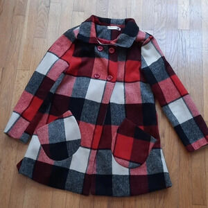 Red Checkered Peacoat